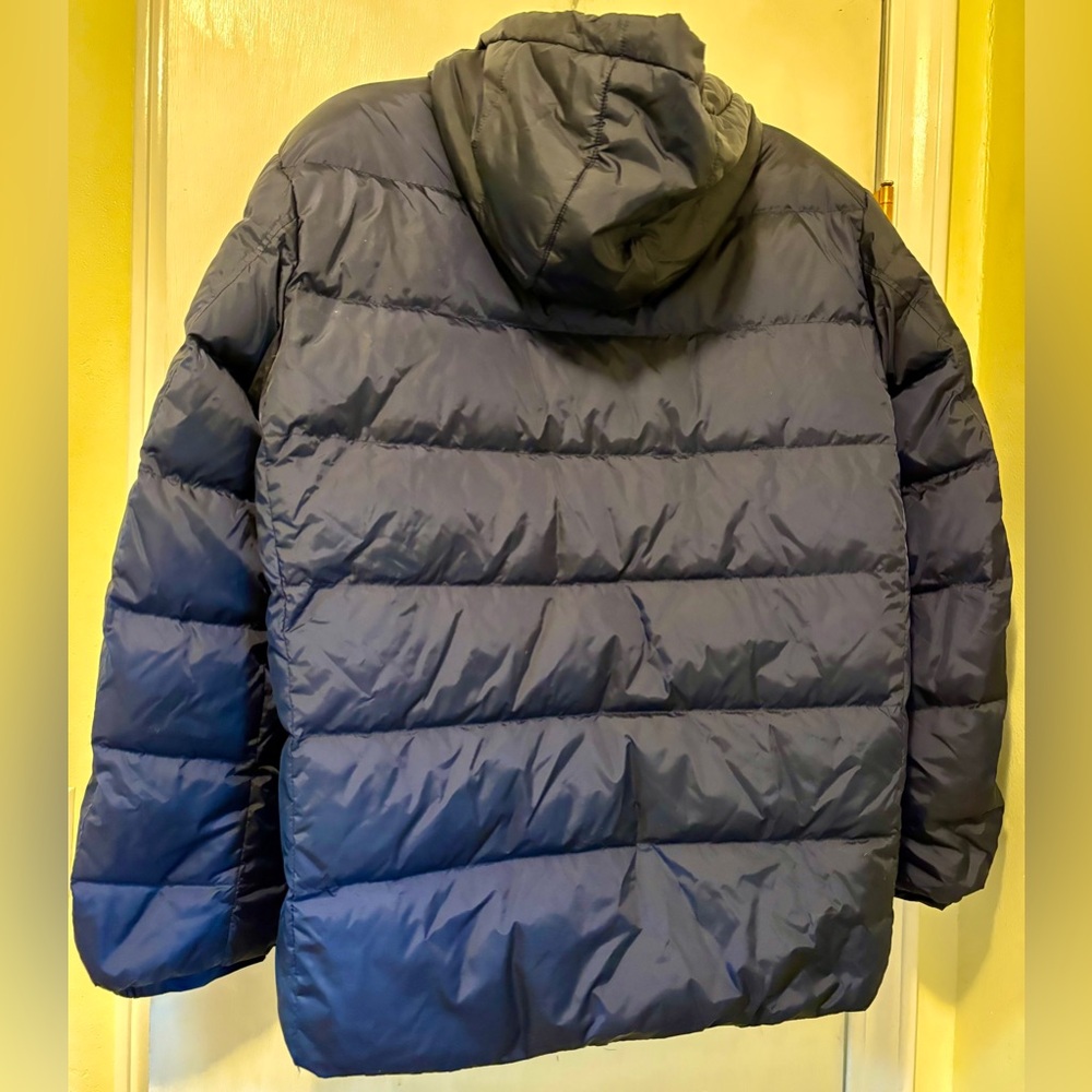 Lands’ End Navy Blue Down feather Filled Puffer coat Men Unisex Small - Picture 2 of 5